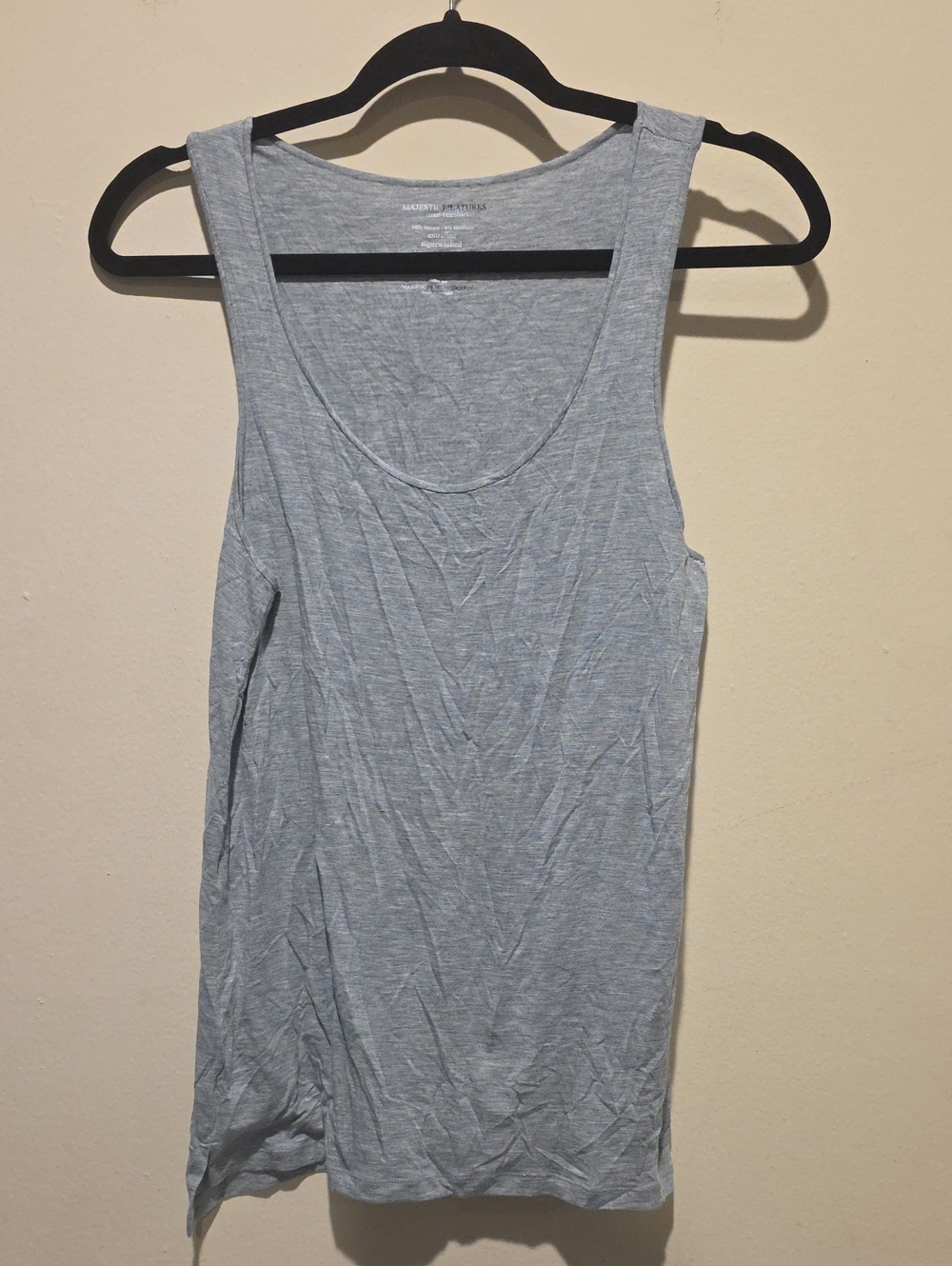Majestic Filatures Deluxe Teeshirt Gray Scoop Neck Tank Top Size 2 Small Viscose